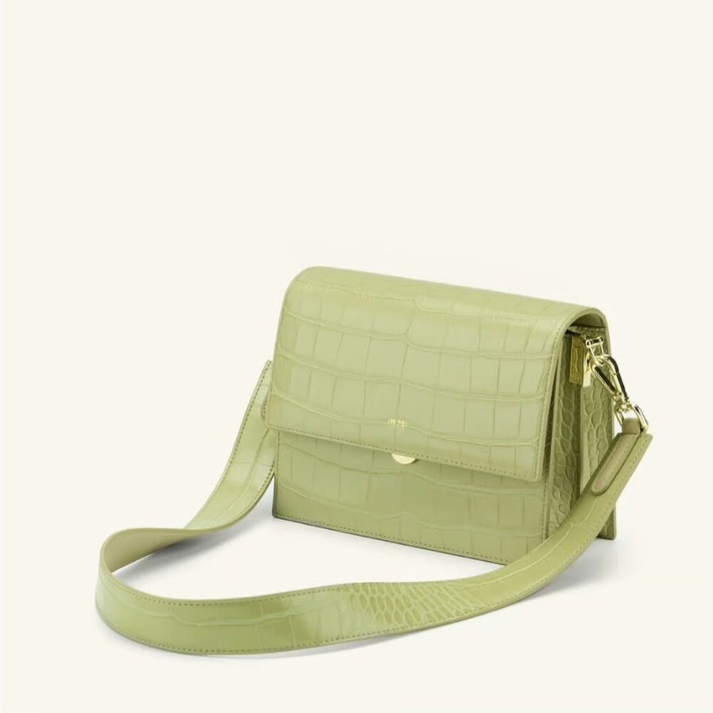 JW PEI NWT Mini Flap Crossbody - Light Green Croc